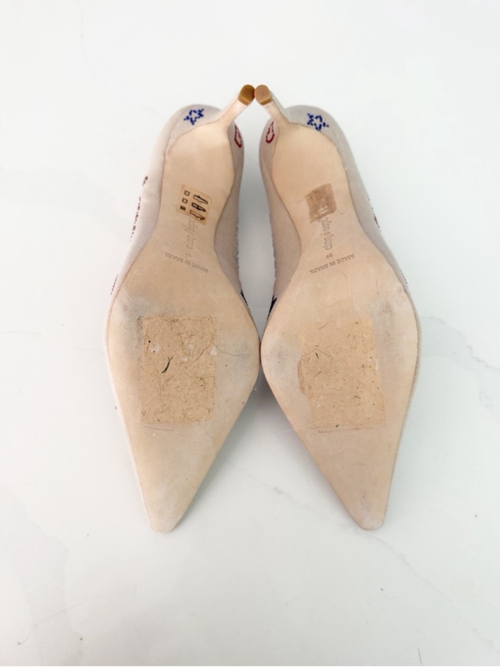 Cinq A Sept Juliet Linen Rhinestone Pointed Pump Sz 39 / US 9 MSRP $445 NEW - Picture 7 of 8
